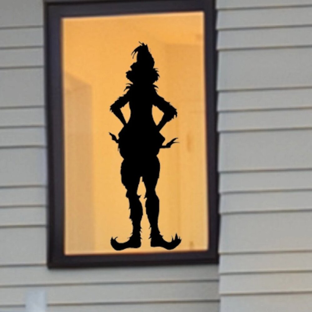 Christmas Large window Cling Silhouette Decal:Reusable+ Durable 31 H